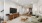 Living room with green couch and tv