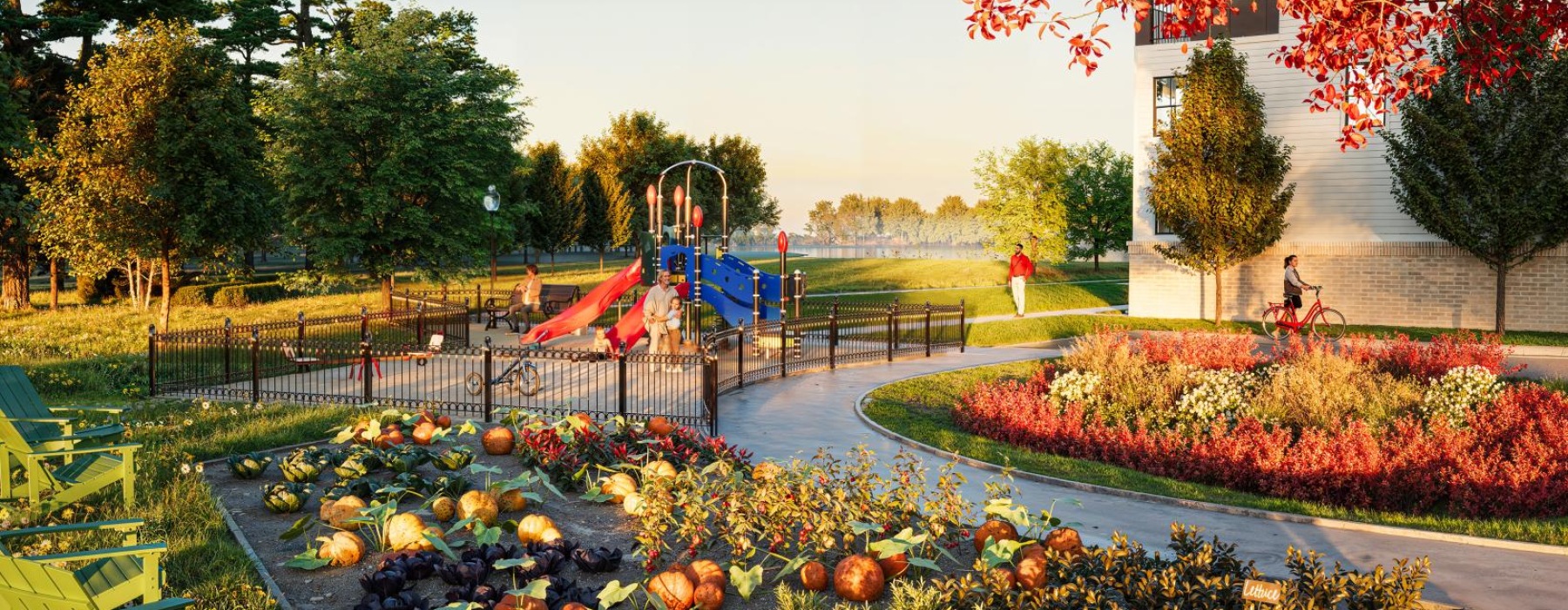 a park with a playground